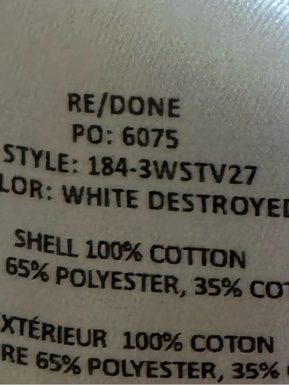 Re/Done White Distressed Straight Leg High-Rise Jeans - Size 25 NWT
